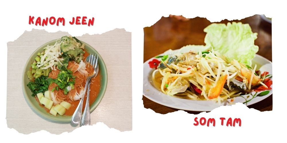 kanom jee and somtam food in Koh Samui - Koh Samui vs Phuket