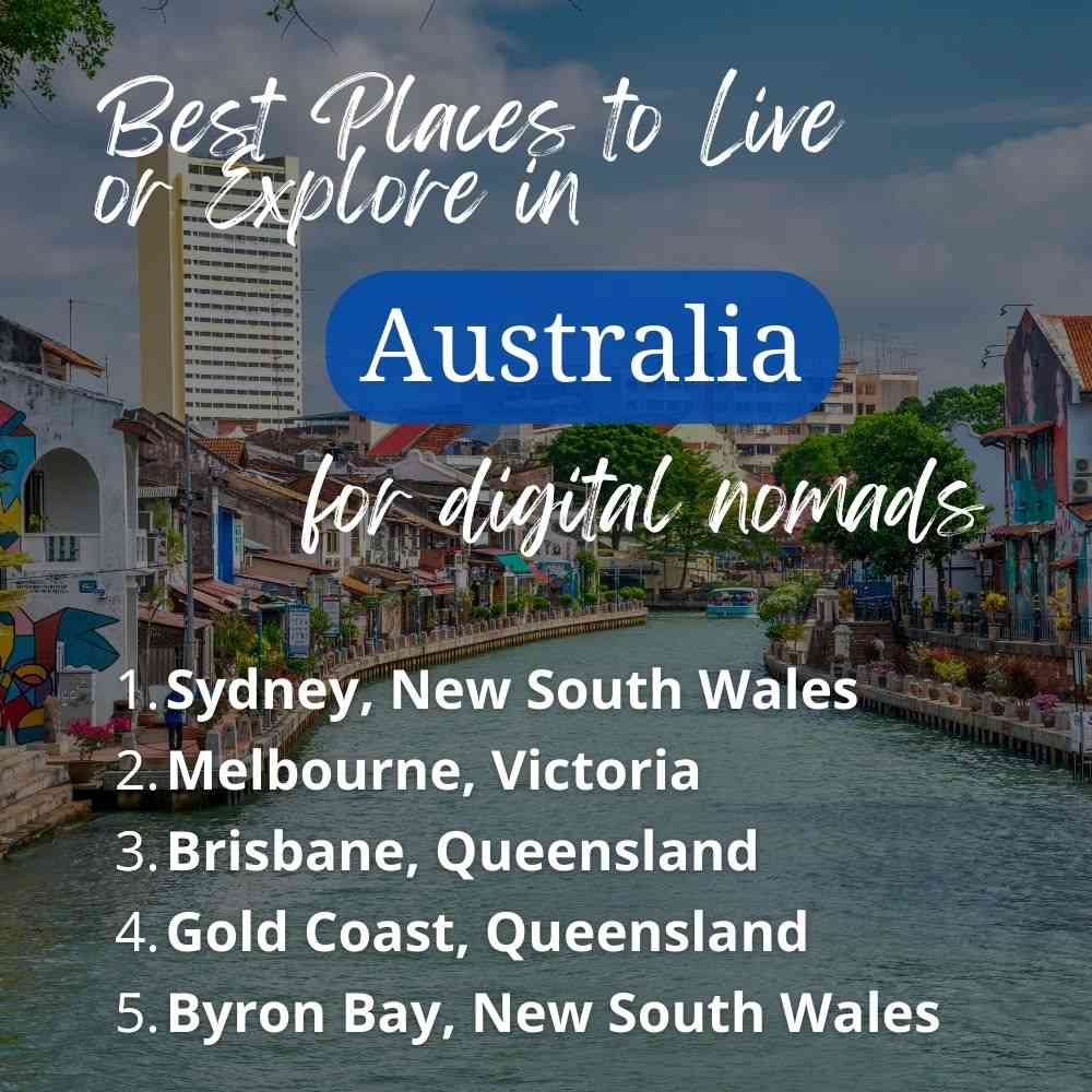 Image text of the best places to live or explore in Australia