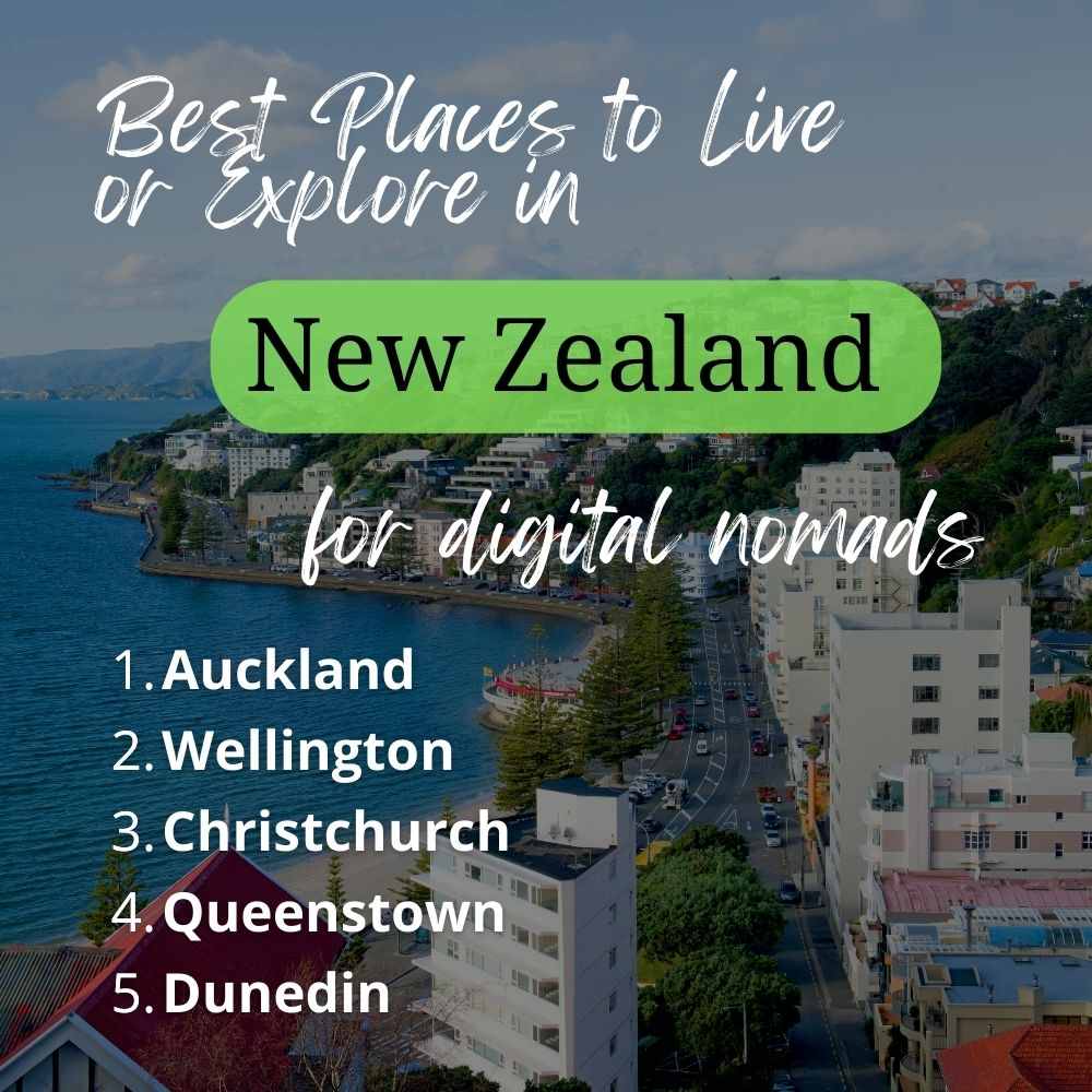 Image text of the best places to live or explore in New Zealand