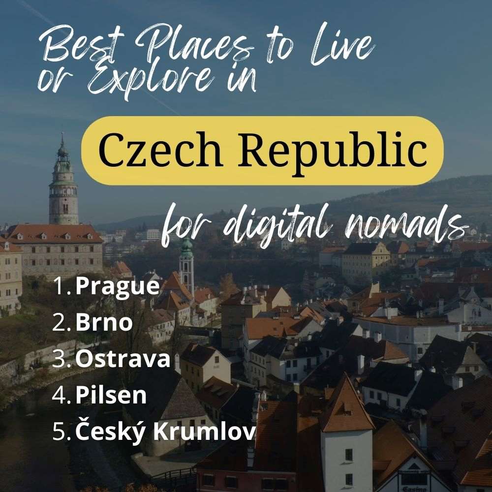 Image text of the best places to live or explore in Czech Republic