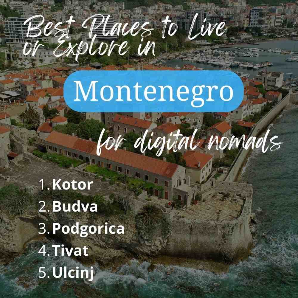 Image text of the best places to live or explore in Montenegro