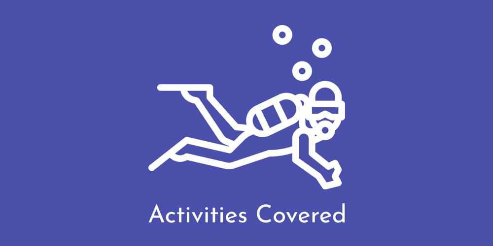 cartoon image of a scuba diver representing activities covered by safetywing