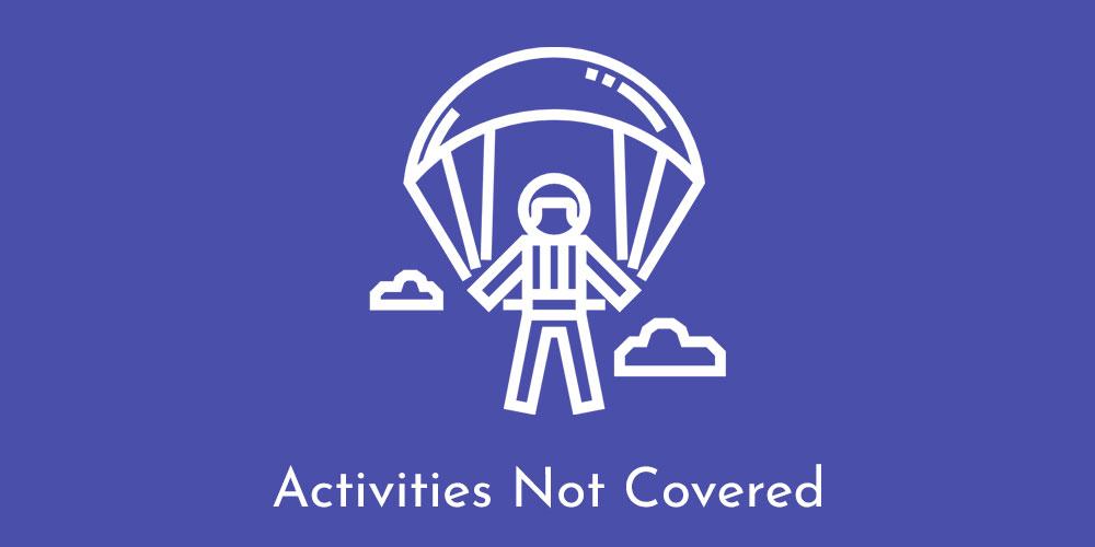 cartoon image of Parachuting activities not covered by safetywing