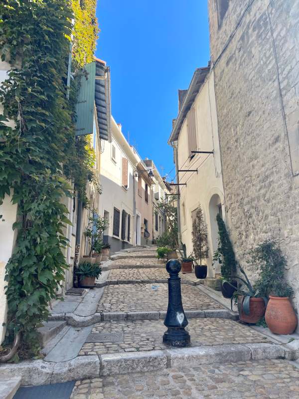 street image surrounded by stone building