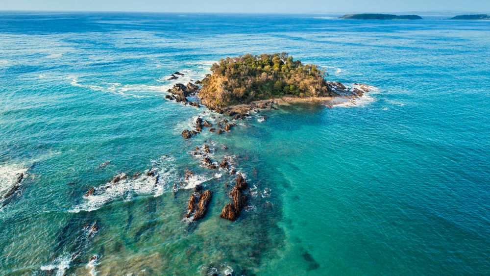 small island in the middle of the ocean