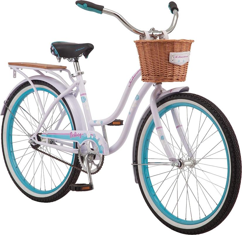 beach cruiser bike with basket in front