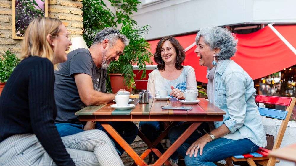 group of people laughing outdoor