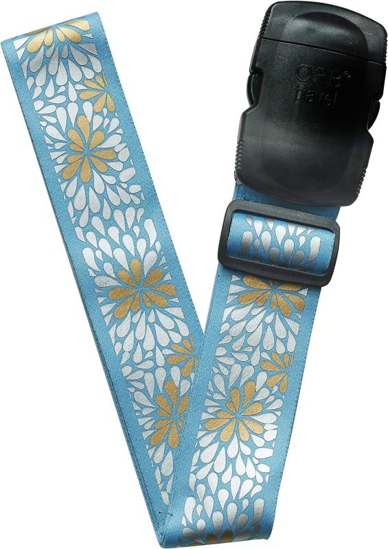 blue luggage strap