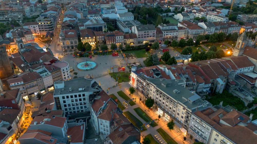 aerial view of a community with houses and parks - Oldest Cities in Europe to Visit in 2025