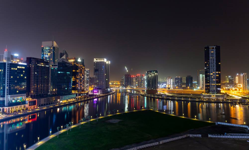 city view during night time