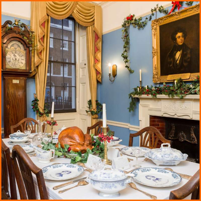 dinning set with cooked turkey in the middle- Best Things to Do in Portsmouth, UK