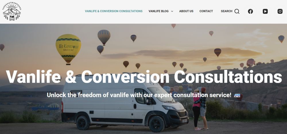 screenshot of vanlife-and-conversion-consultations homepage