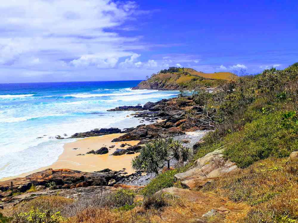 View of the rugged coastline around Coolum Beach - Best Beaches Near Brisbane