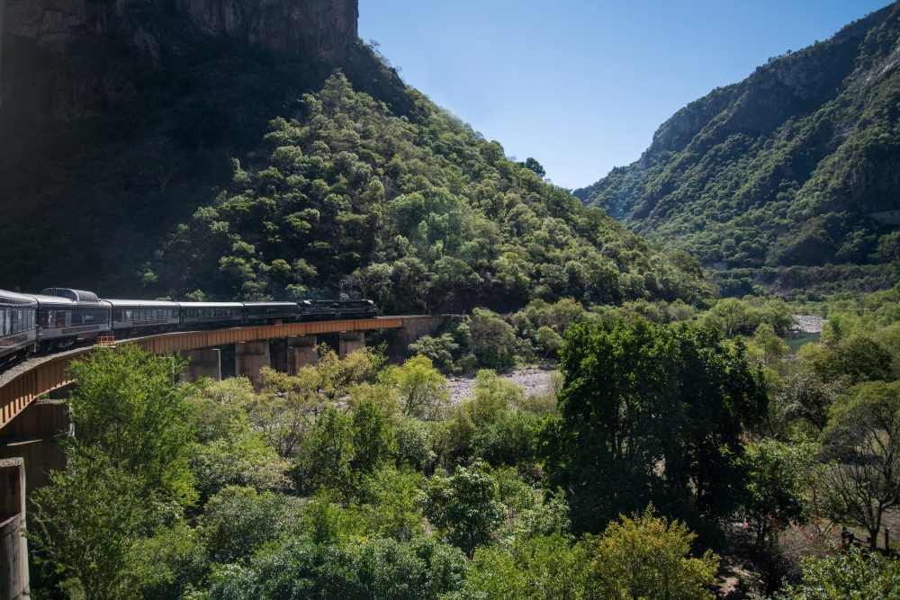 train railway at the side of a lushy green mountain - most beautiful train rides in the world