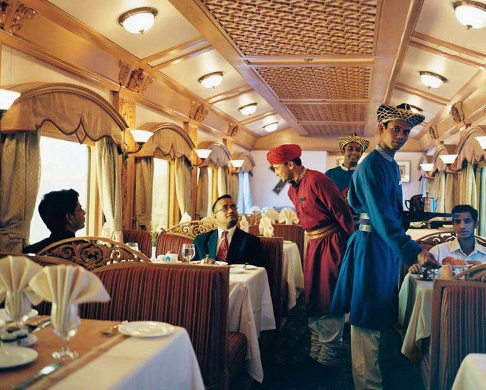 people inside the train in luxury dinning experience