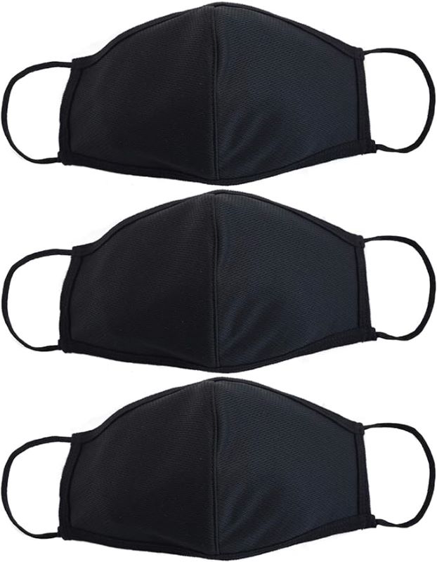 3 packs of black cloth facemask