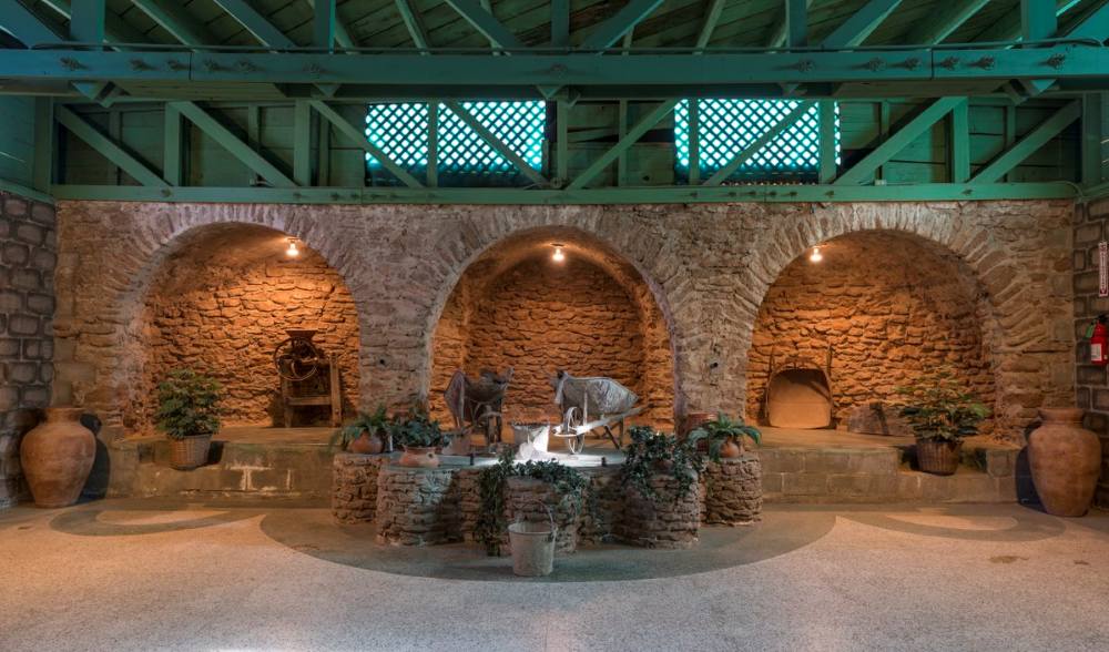 rock brick garden with plants