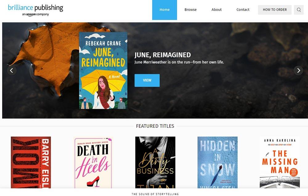 Screenshot of Brilliance publishing homepage