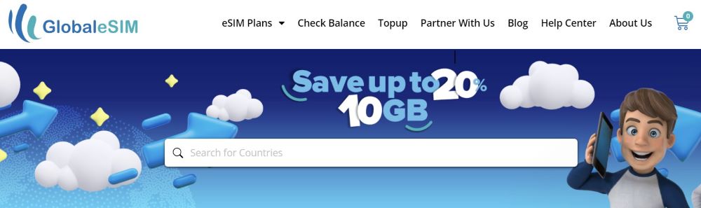 screenshot of GlobaleSim website