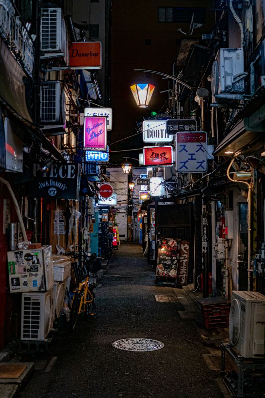 narrow alley with a lot of signage - best things to do in Tokyo