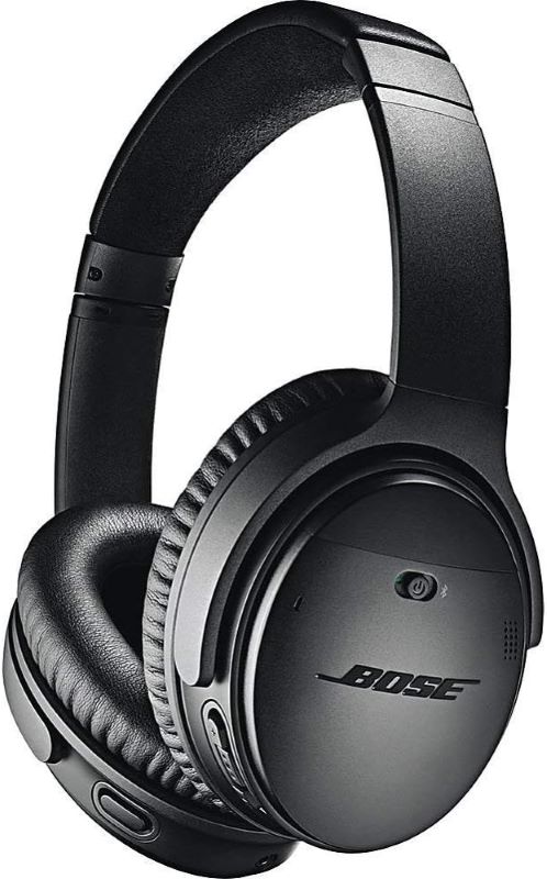 black headphones