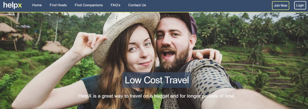 screenshot of helpx landing page
