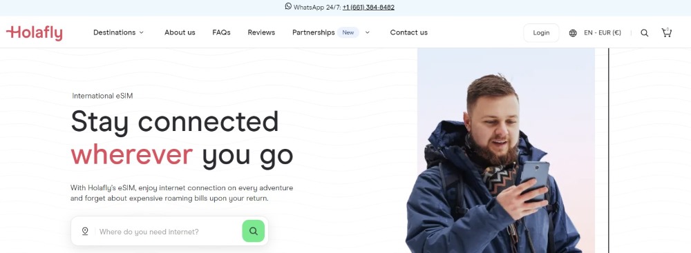 screenshot of Holafly website