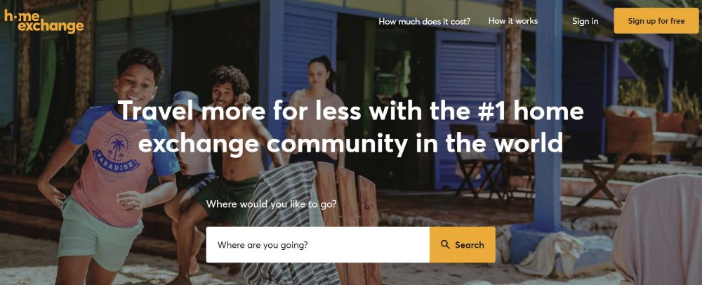 screenshot of HomeExchange.com website