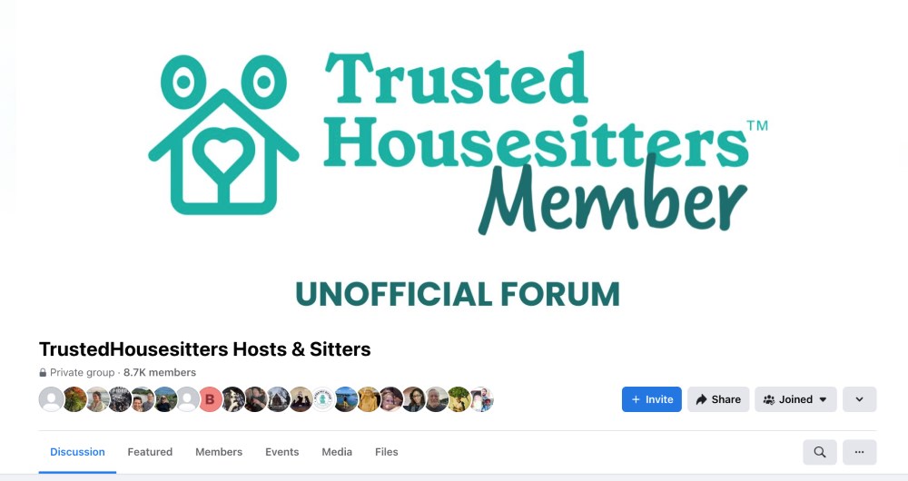 screenshot of page for trusted housesitters