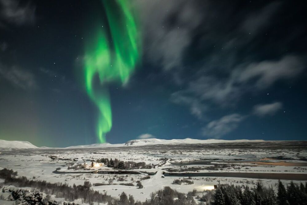 Iceland famous Northern lights