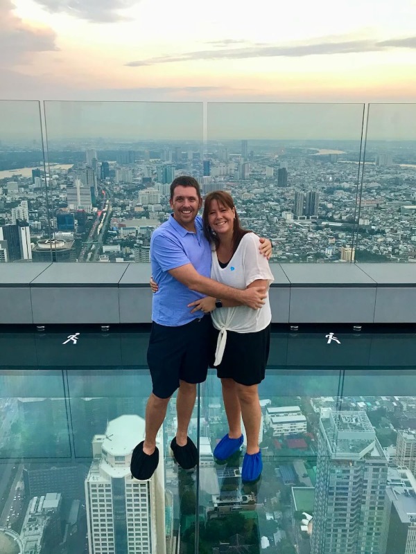 My husband & I at the top of the Mahanakhon Building