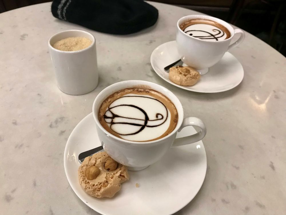 perfect espresso coffee in white tea cup