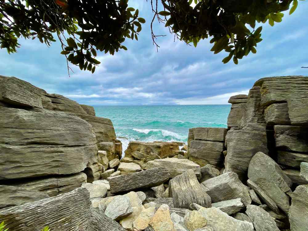 rock formation near the ocean