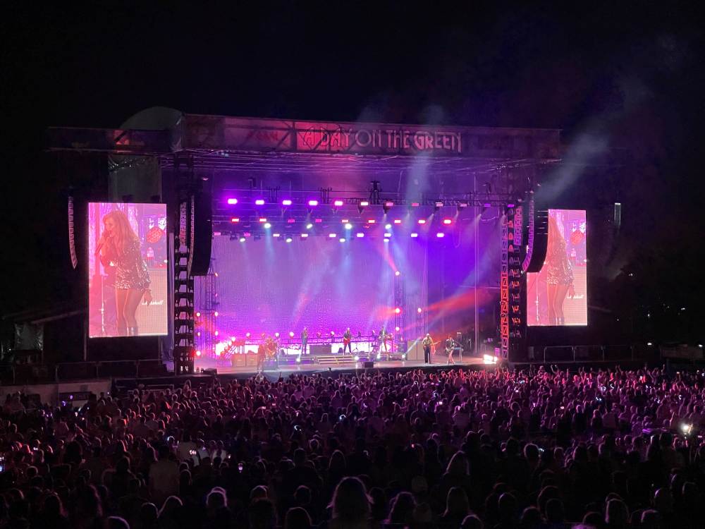 concert with live bands and huge crowd