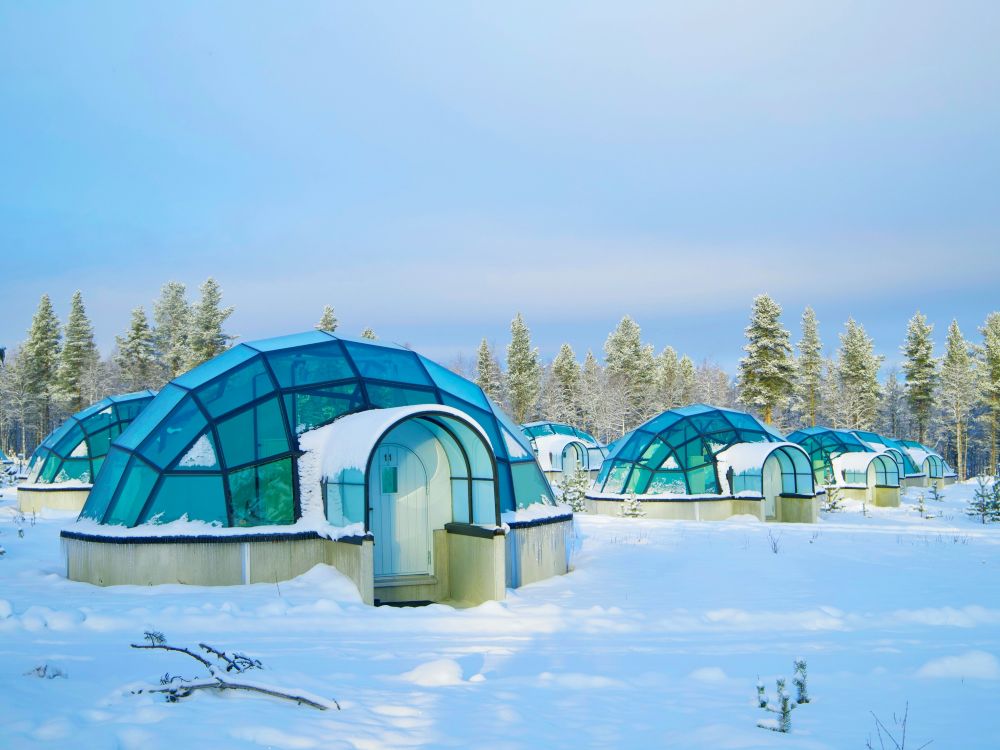 room accommodation which are glass igloos and - unique hotels in the world
