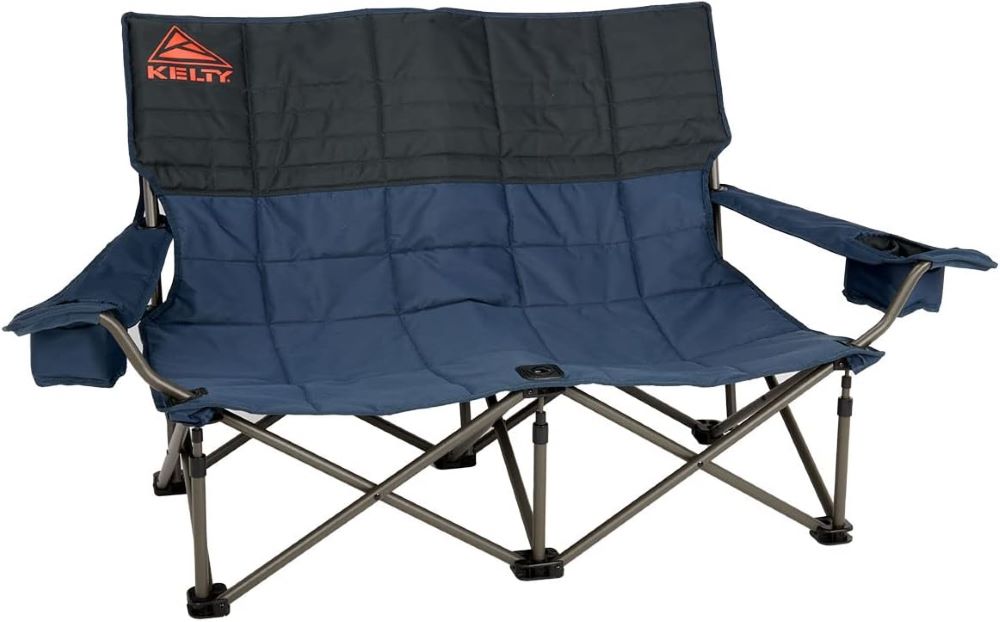 black and blue stainless portable beach chair