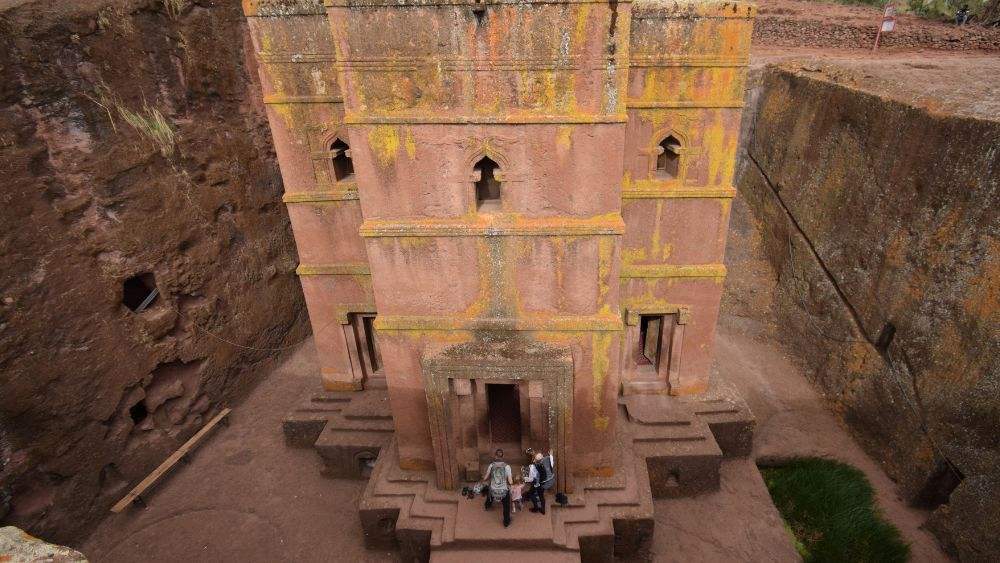 underground church Carved directly into solid rock 