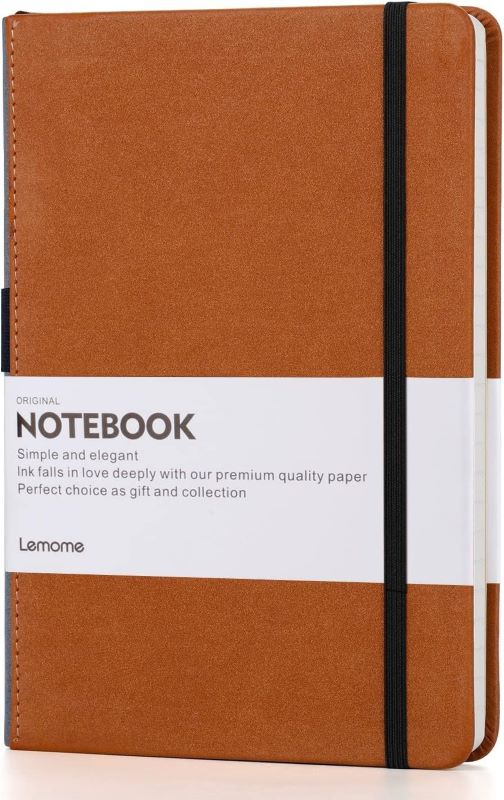 brown Lemome Thick Classic Notebook with Pen Loop - best travel accessories