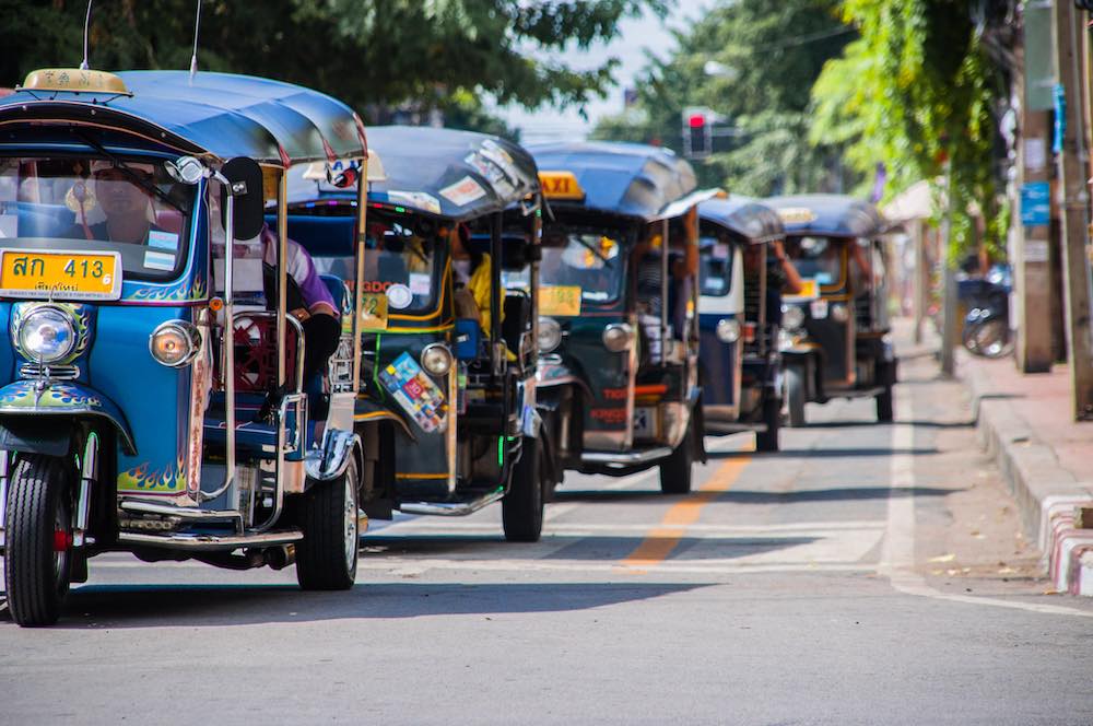 famous tuk tuk vehicle in thailand