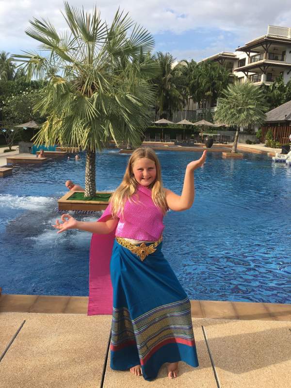 my daughter dress up for Loi Krathong festival