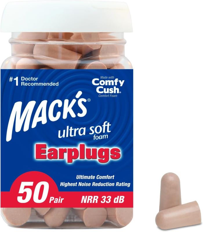 Mack's Ultra Soft Foam Earplugs with container