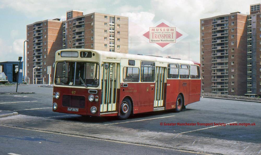 old photo of a old bus in a parking- 30 Unique Things to Do in Manchester UK