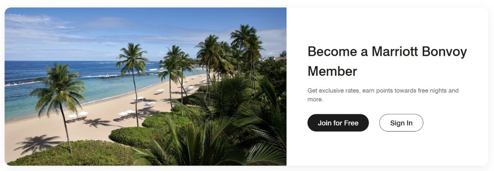 screenshot of Marriott Bonvoy become a member 