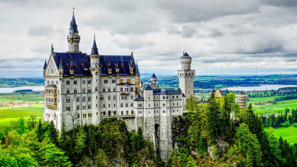 Neuschwanstein Castle on top of the hill