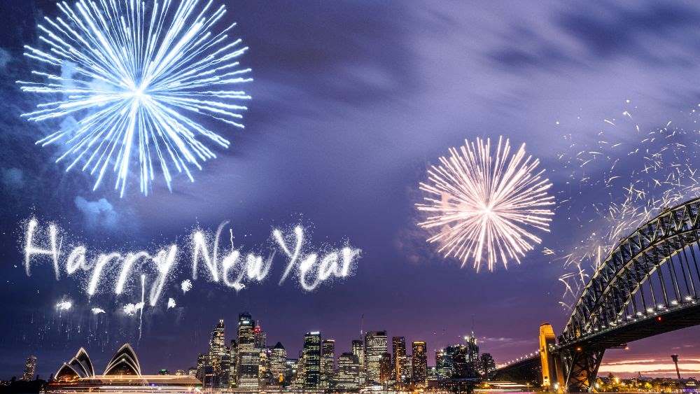 sydney new year with fireworks