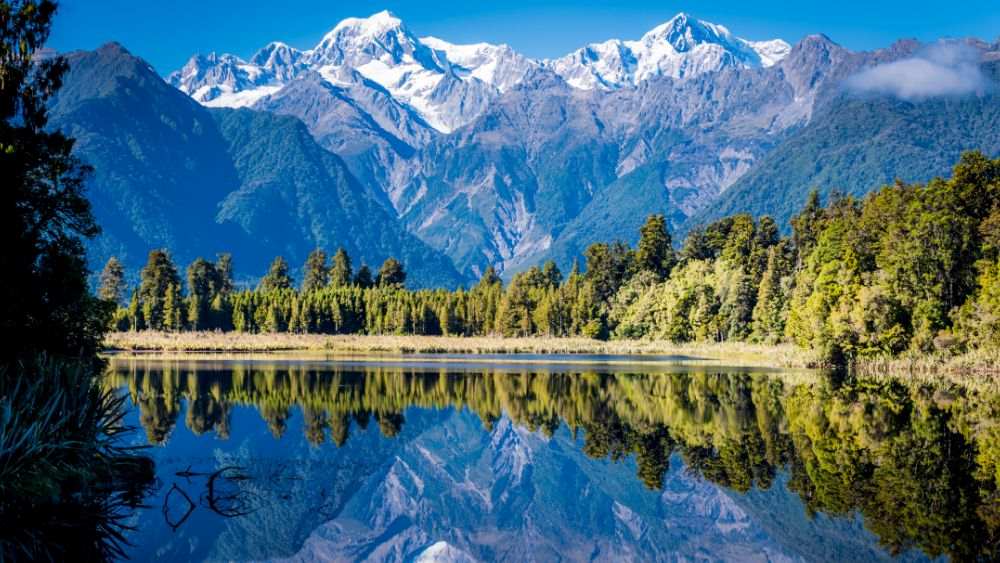 body of water near forest and mountain- new zealand digital nomad visa