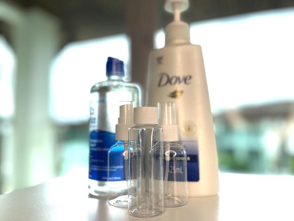 toiletry bottles