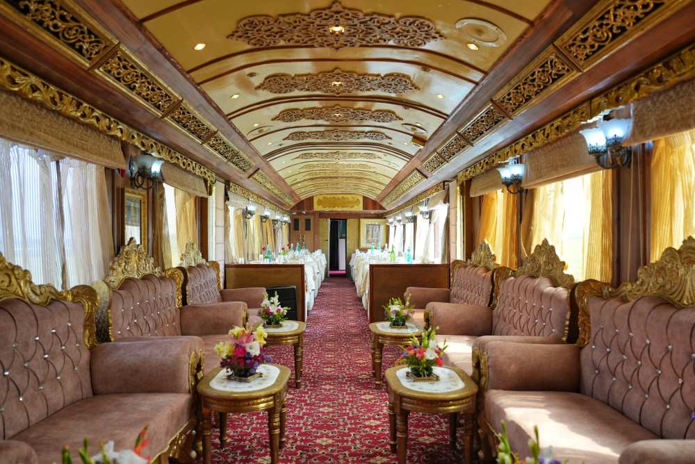 luxury sofa inside the train