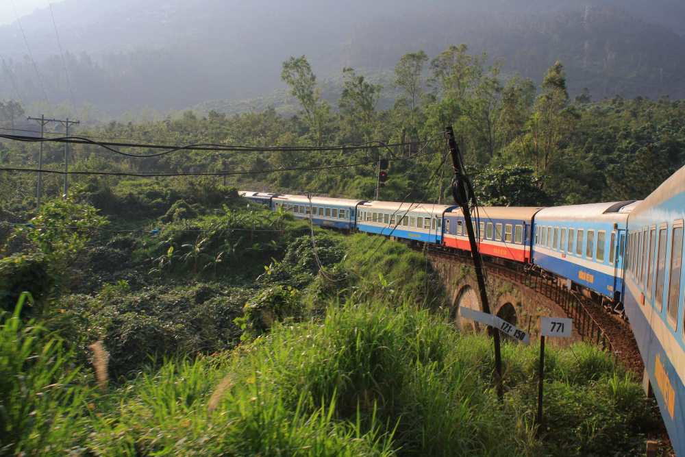 colorful train surrounded by green trees - most beautiful train rides in the world