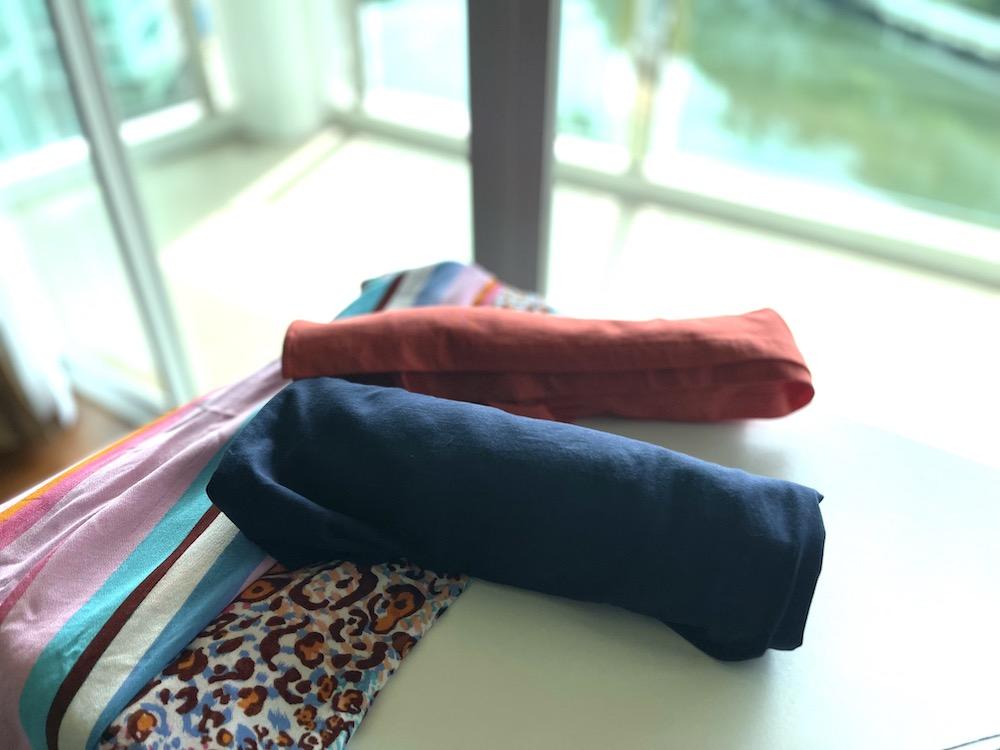 rolled clothes